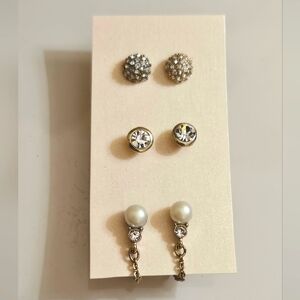 Goldtone and Silvertone Stud Earrings Set